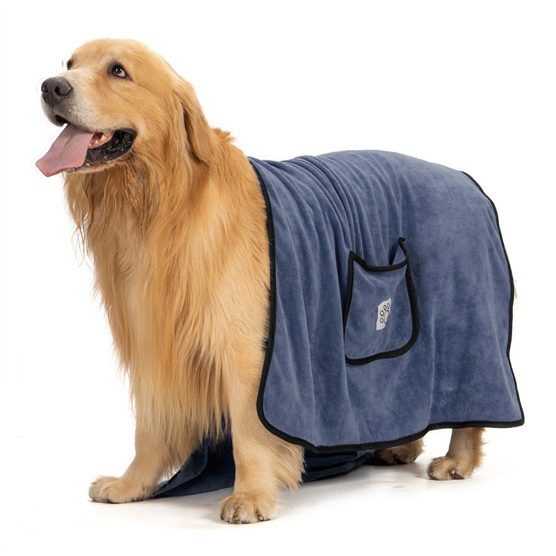 Super Absorbent Quick-Dry Dog Bath Towel Glove with Pockets