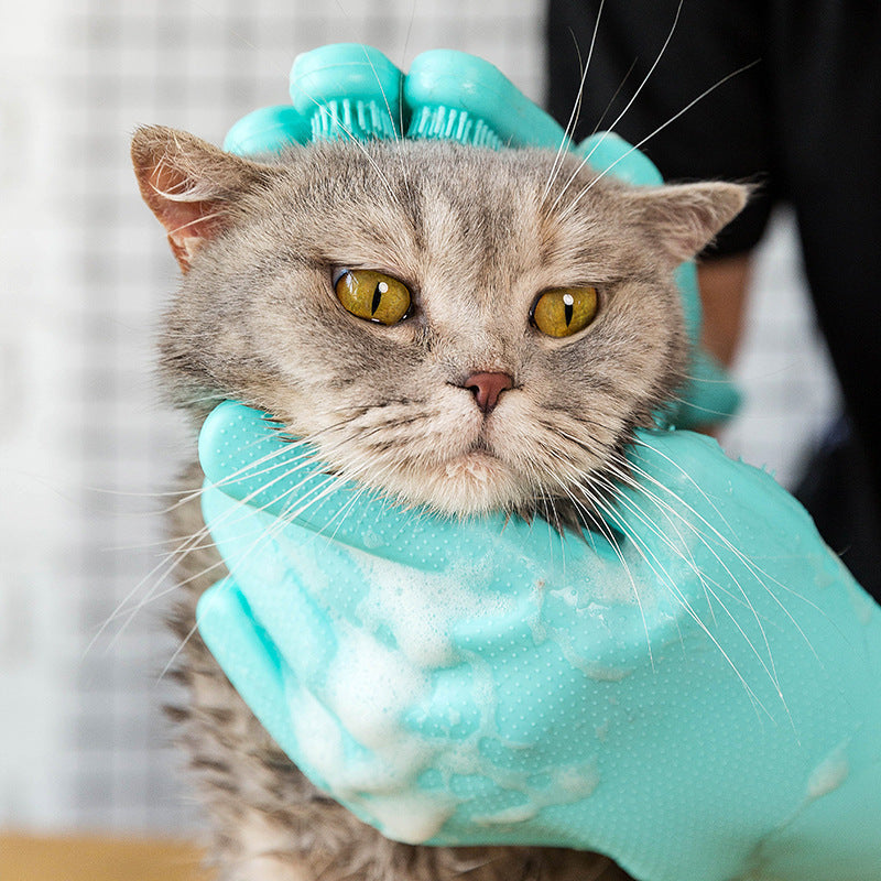 Pet Grooming Glove – Easy Bath & Shedding Brush!