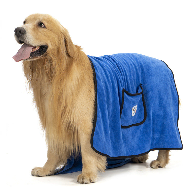 Super Absorbent Quick-Dry Dog Bath Towel Glove with Pockets