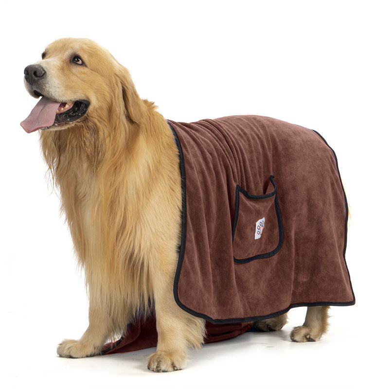 Super Absorbent Quick-Dry Dog Bath Towel Glove with Pockets