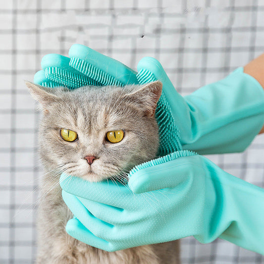Pet Grooming Glove – Easy Bath & Shedding Brush!